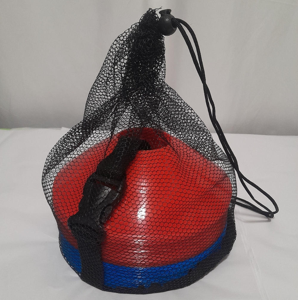 Sports Soccer Drill Plastic Blue Red Training Cones With Mesh Carrying Bag